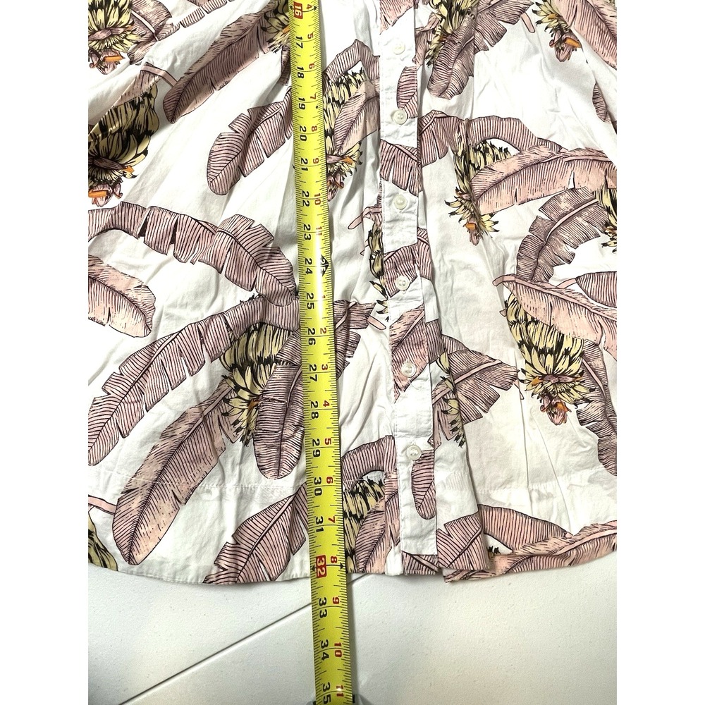 Desmond & Dempsey x H&M Summer Dress Long Sleeve Button up Palm Trees Small - Picture 7 of 11